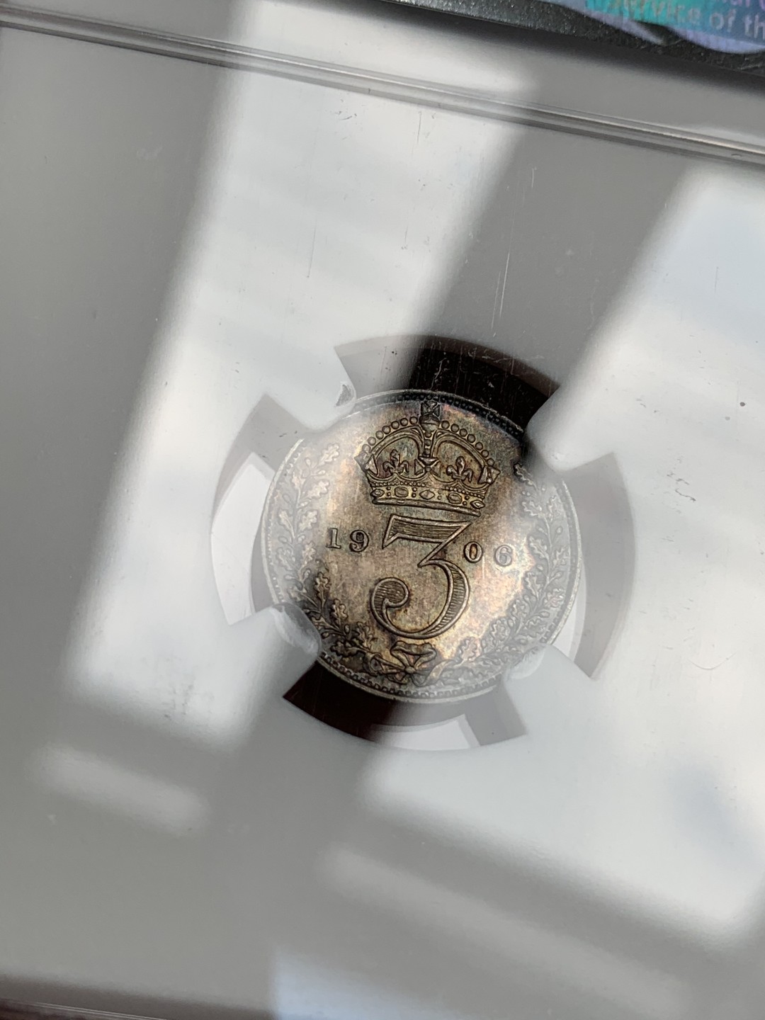 《竞宝斋》中天佳节（端午节特拍）6月12日-周日-第64场 NGC MS63-64 英国 1906年 爱七 灌足节 银币一套4枚，黑五彩包浆 整齐划一 状态均匀 不多见的年份 PL感十足 值得收藏