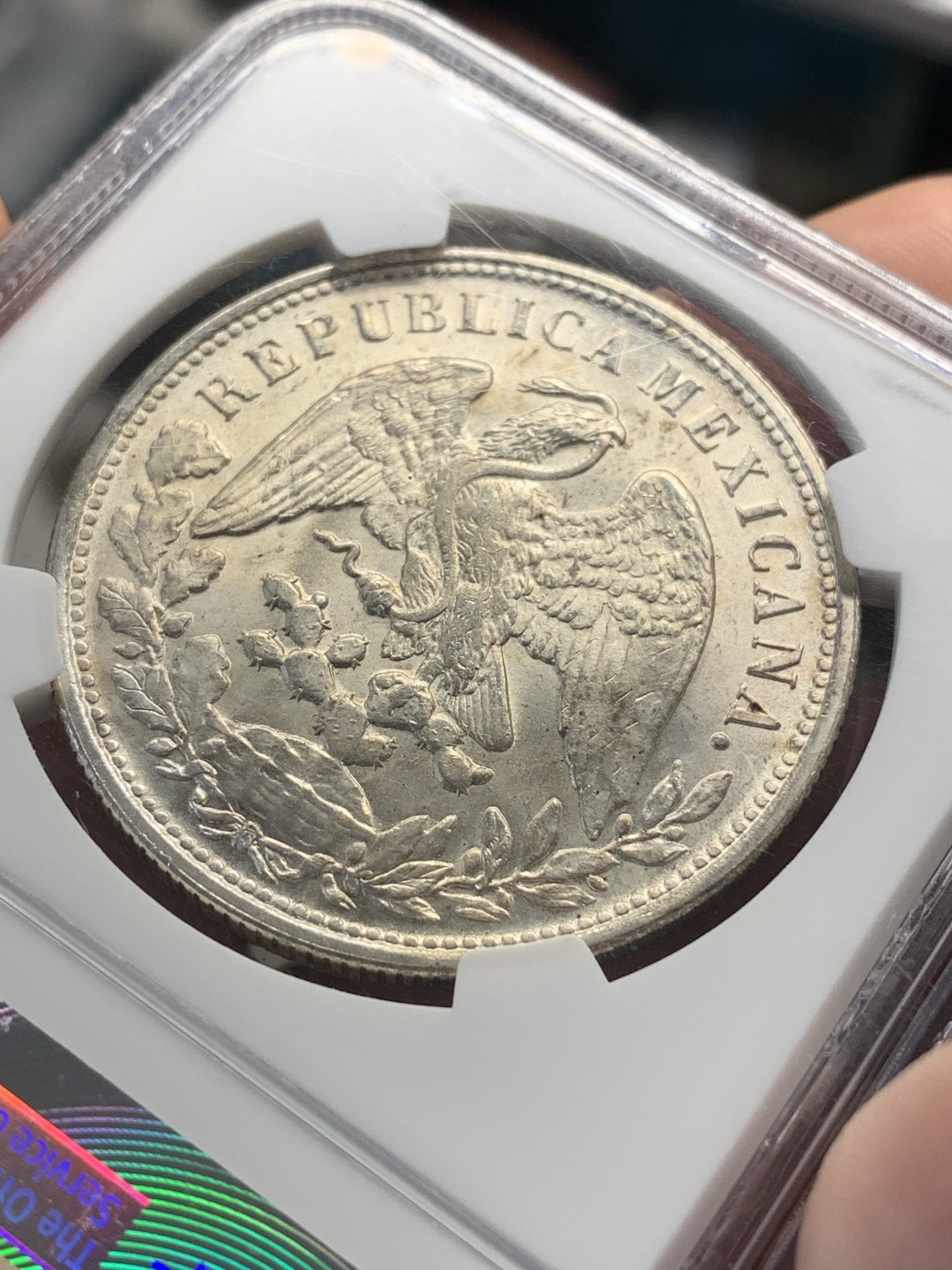 《竞宝斋》中天佳节（端午节特拍）6月12日-周日-第64场 NGC MS65  1898年 墨西哥 直边鹰洋银元 炫目光芒 难得状态 后铸版