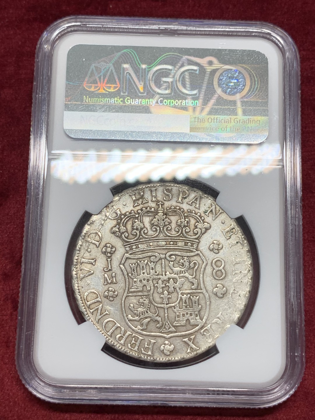 《竞宝斋》中天佳节（端午节特拍）6月12日-周日-第64场 NGC-AUD   秘鲁地球双柱 1759  双点版  8里亚尔    中早期地球  秘鲁地球相对少见  SBP拍卖都是七八百刀