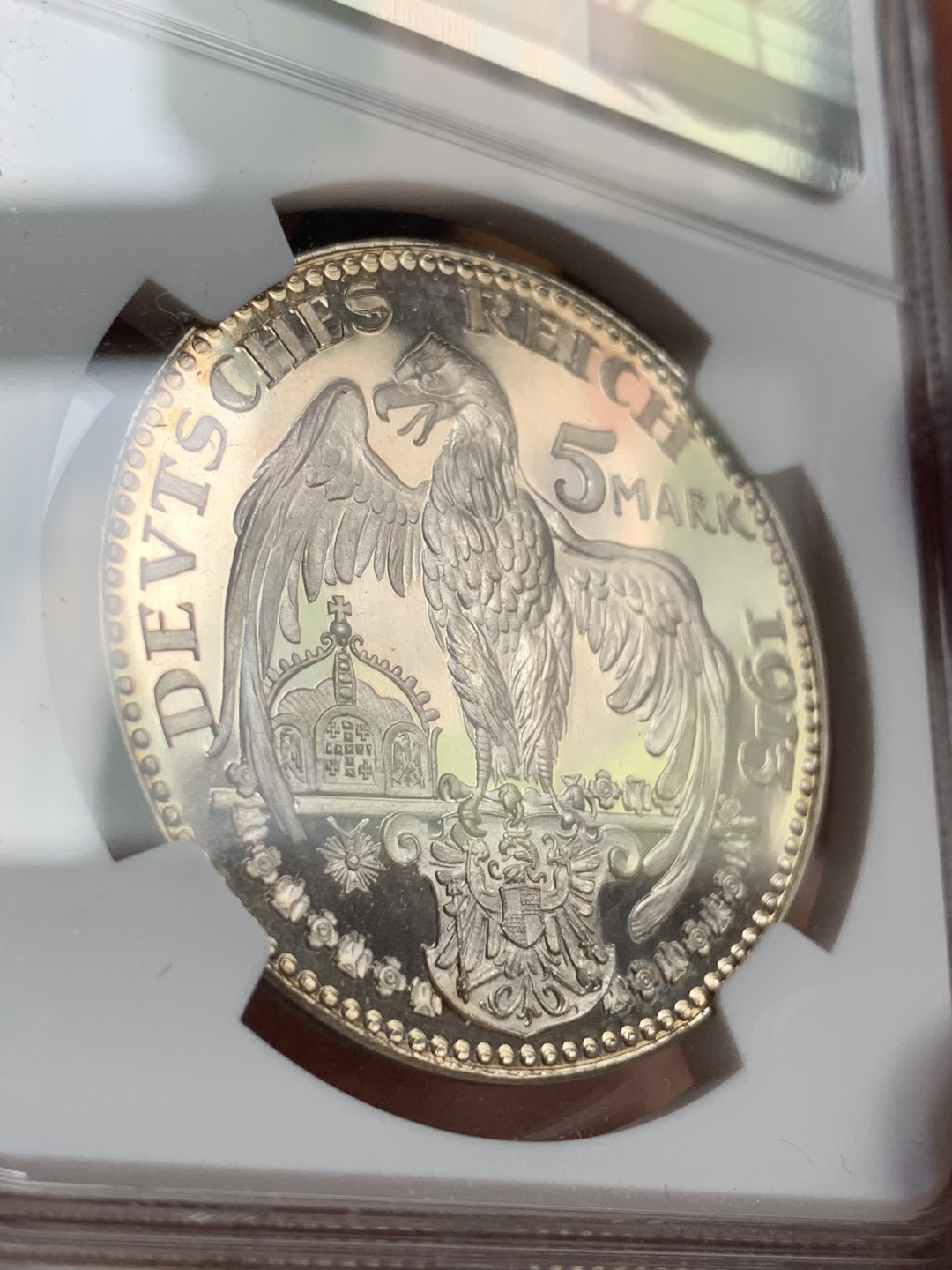 《竞宝斋》中天佳节（端午节特拍）6月12日-周日-第64场 冠军分 NGC-PF64 德国巴伐利亚 1913年 路德维希 5马克 镀银 样币 顶级藏品