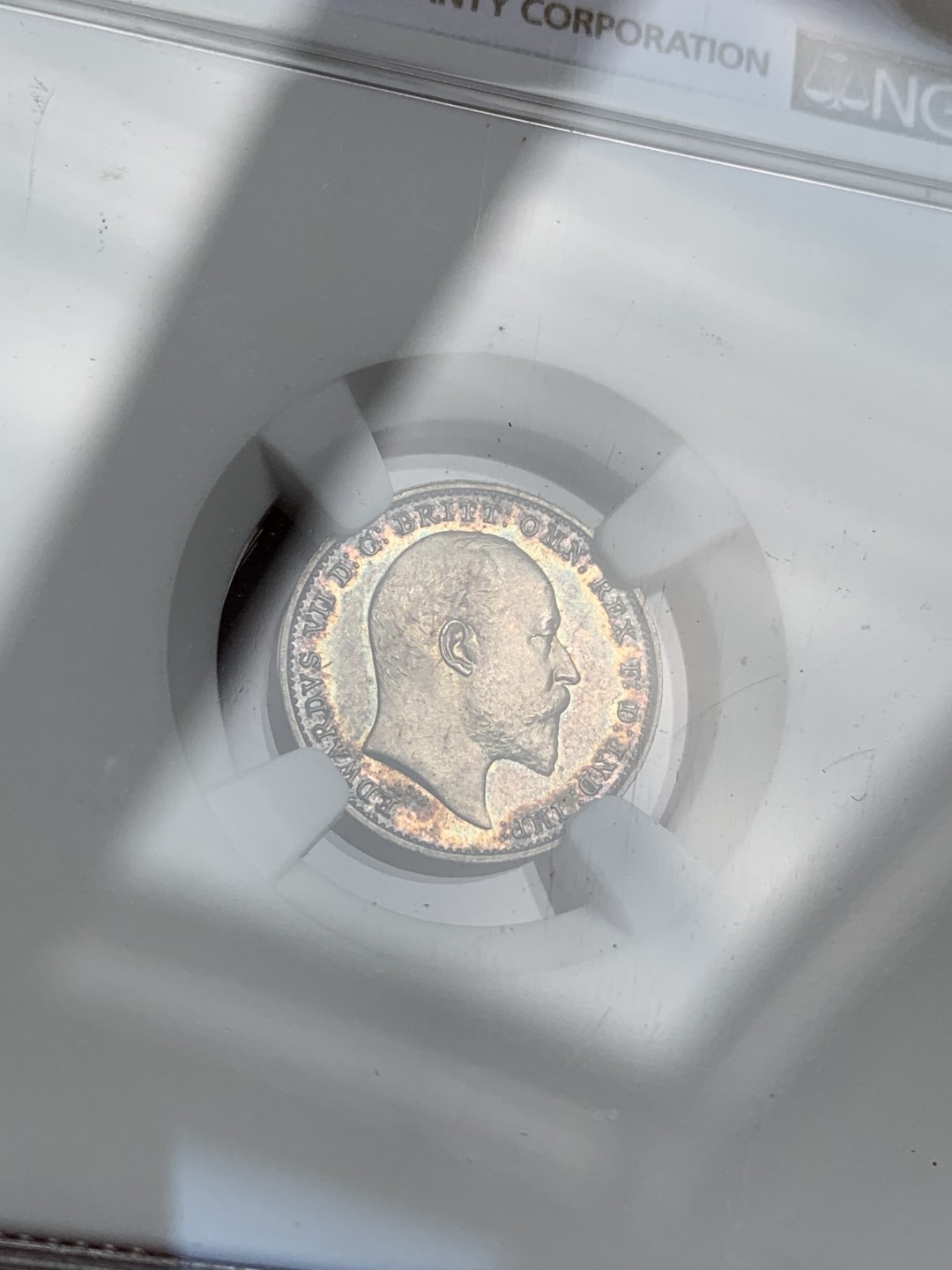 《竞宝斋》中天佳节（端午节特拍）6月12日-周日-第64场 NGC MS63-64 英国 1906年 爱七 灌足节 银币一套4枚，黑五彩包浆 整齐划一 状态均匀 不多见的年份 PL感十足 值得收藏