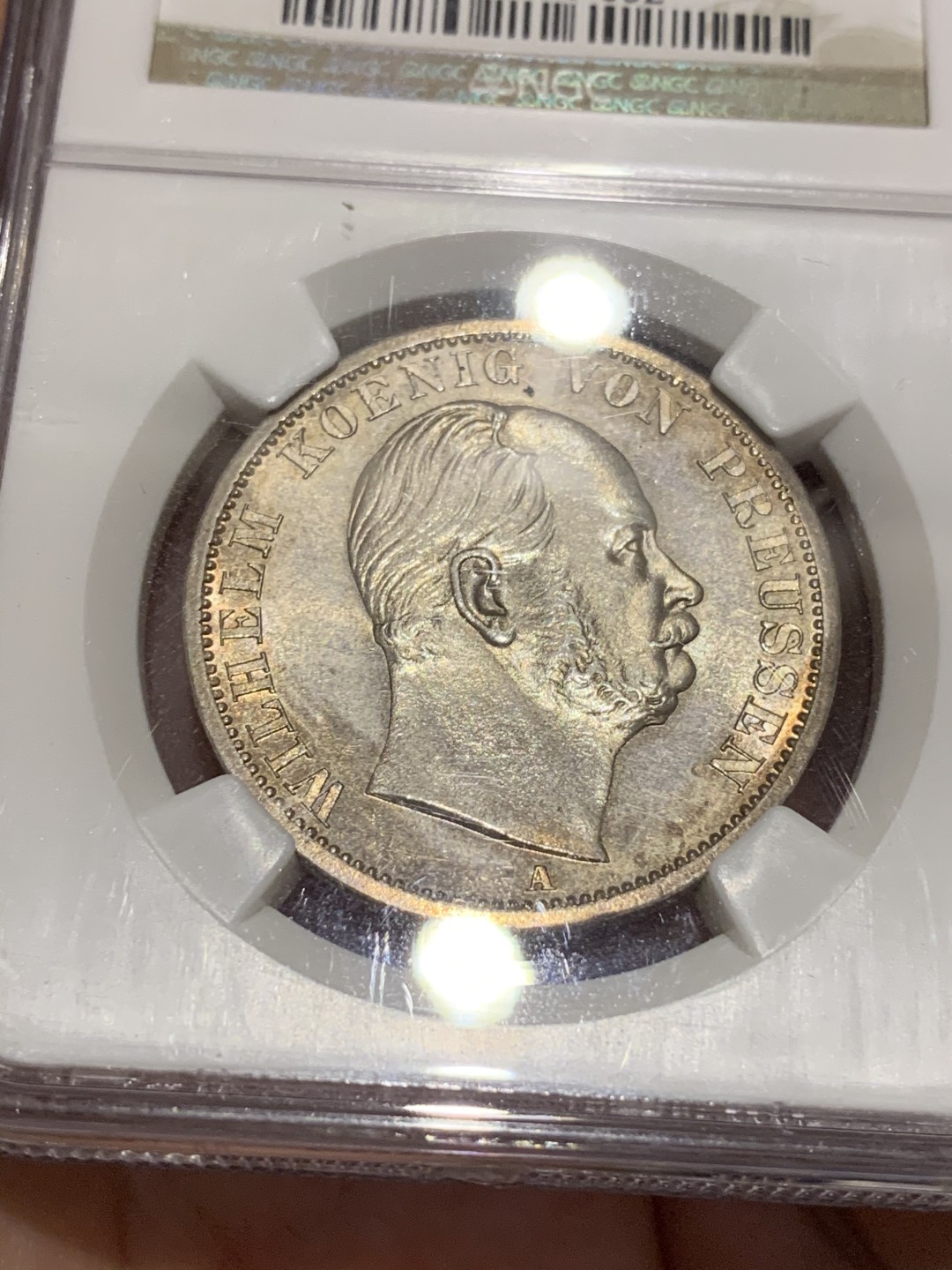 《竞宝斋》中天佳节（端午节特拍）6月12日-周日-第64场 NGC MS62 德国普鲁士 1868年 背鹰 1泰勒银币 PL感的质感 难得状态