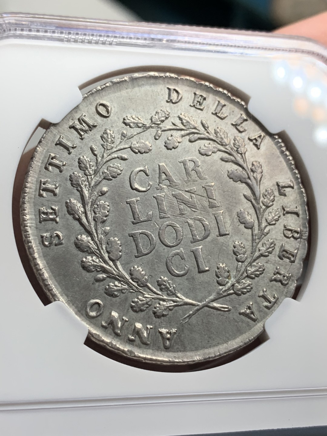 《竞宝斋》中天佳节（端午节特拍）6月12日-周日-第64场 NGC-AU58 1799年那不勒斯共和国12Carlini银币 同比状态极佳 暴涨罕见品种 最近一场MDC拍卖MS62分10000欧元落槌 含佣金约8.5W