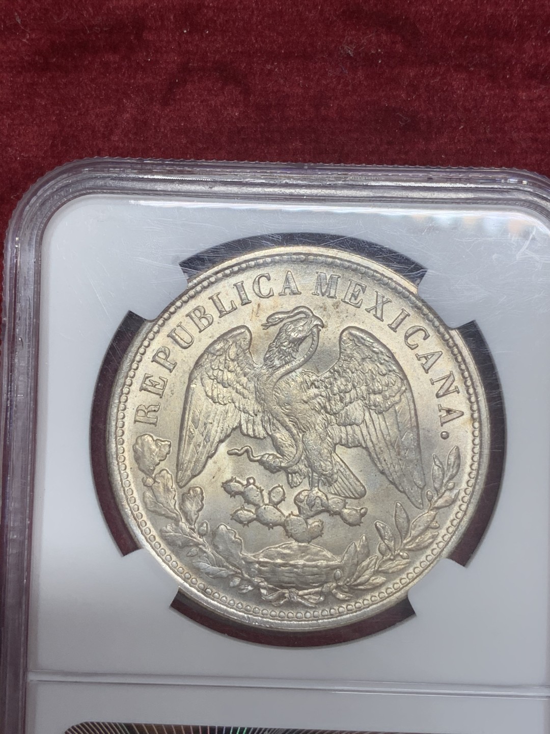 《竞宝斋》中天佳节（端午节特拍）6月12日-周日-第64场 NGC MS65  1898年 墨西哥 直边鹰洋银元 炫目光芒 难得状态 后铸版