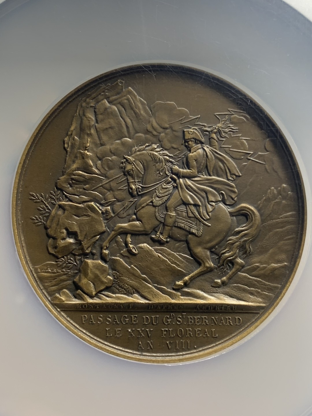 《竞宝斋》中天佳节（端午节特拍）6月12日-周日-第64场 NGC MS62 法国1800年拿破仑一世马伦哥战役纪念大铜章 N大盒封装 精美大气 经典品种