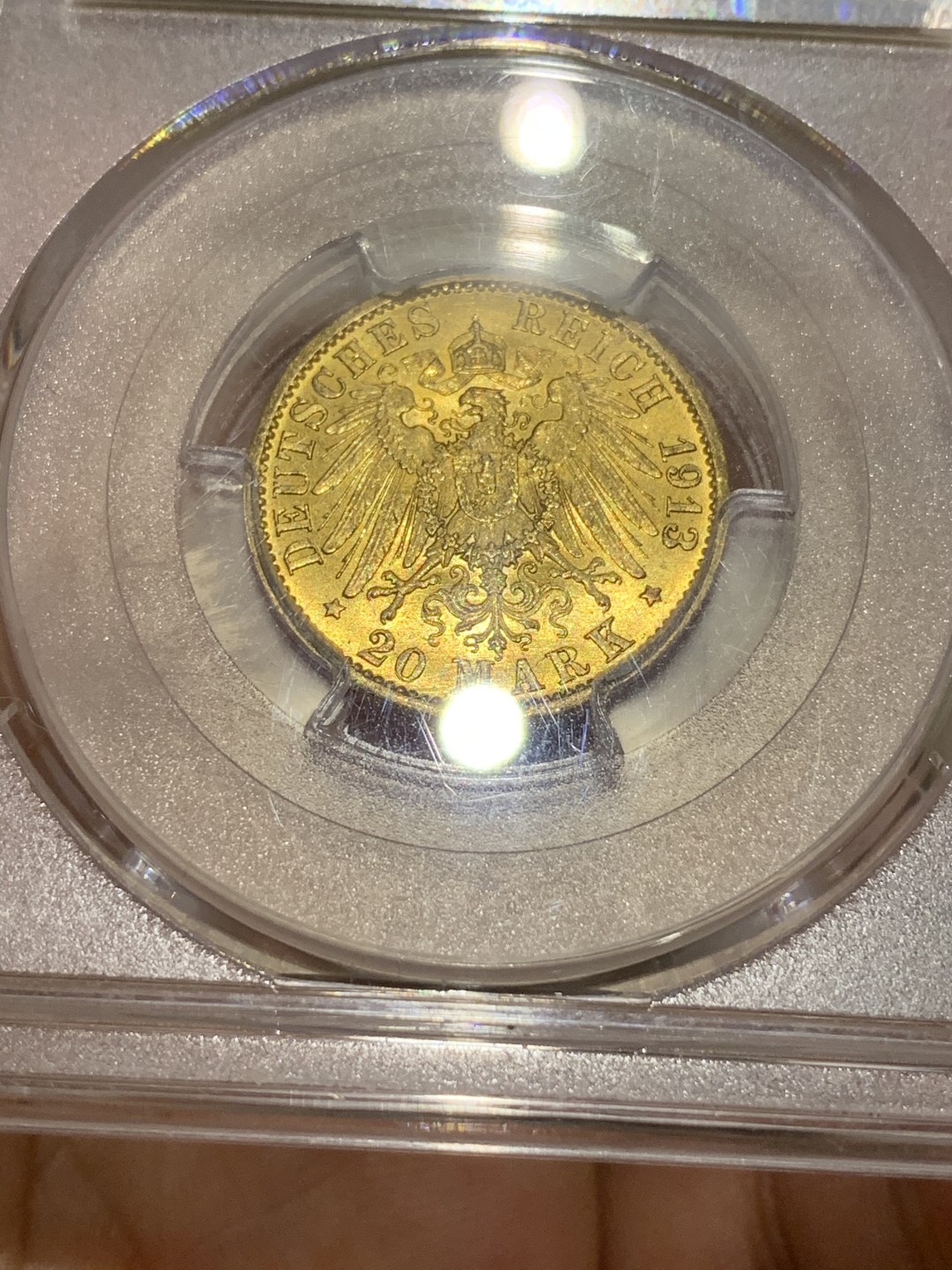 《竞宝斋》中天佳节（端午节特拍）6月12日-周日-第64场 PCGS MS64 德国 1913年 普鲁士 20马克 金币  高分好细节