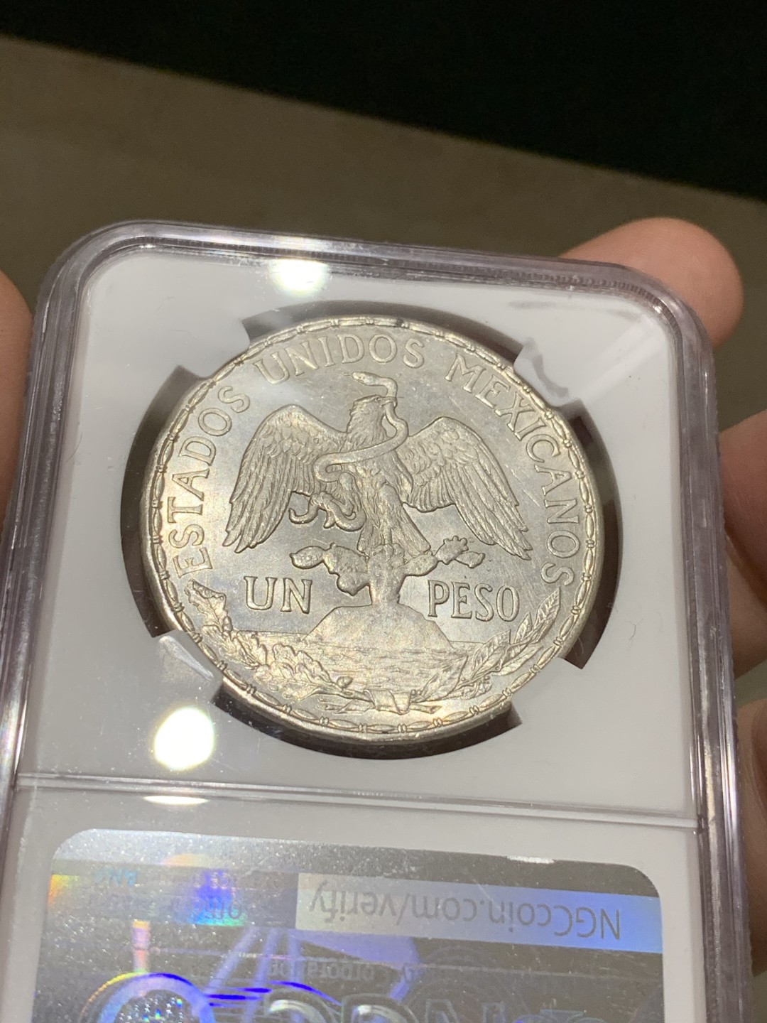 《竞宝斋》中天佳节（端午节特拍）6月12日-周日-第64场 NGC-MS63 墨西哥 1911年 长射线版 骑马鹰洋 1比索 大银币 顶级的原光好品 终身收藏