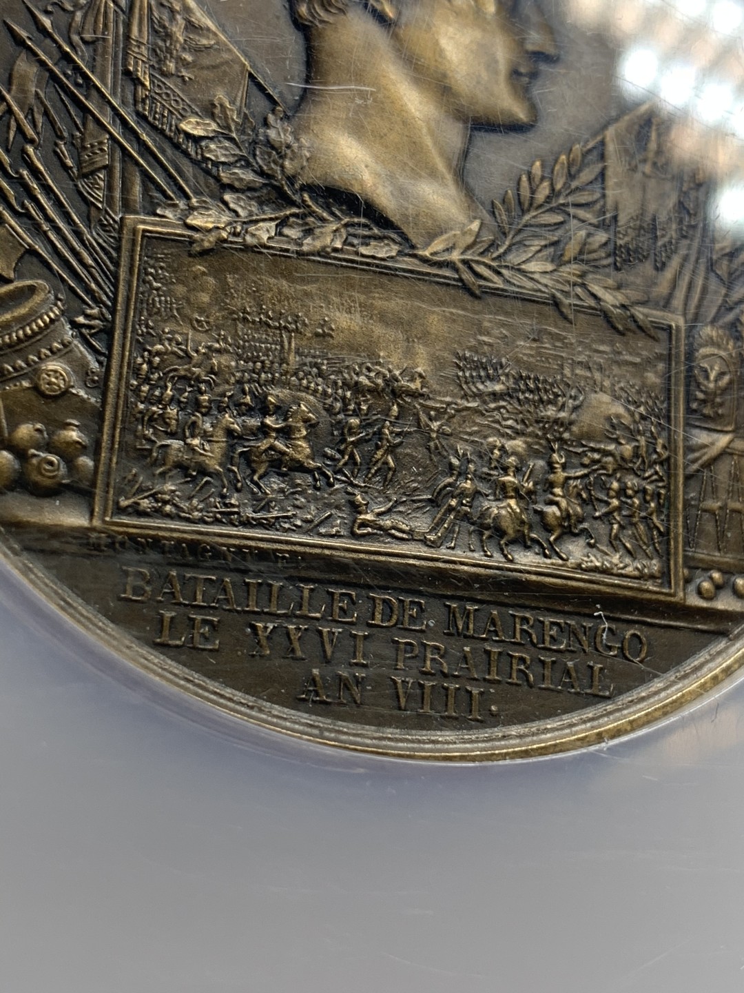 《竞宝斋》中天佳节（端午节特拍）6月12日-周日-第64场 NGC MS62 法国1800年拿破仑一世马伦哥战役纪念大铜章 N大盒封装 精美大气 经典品种