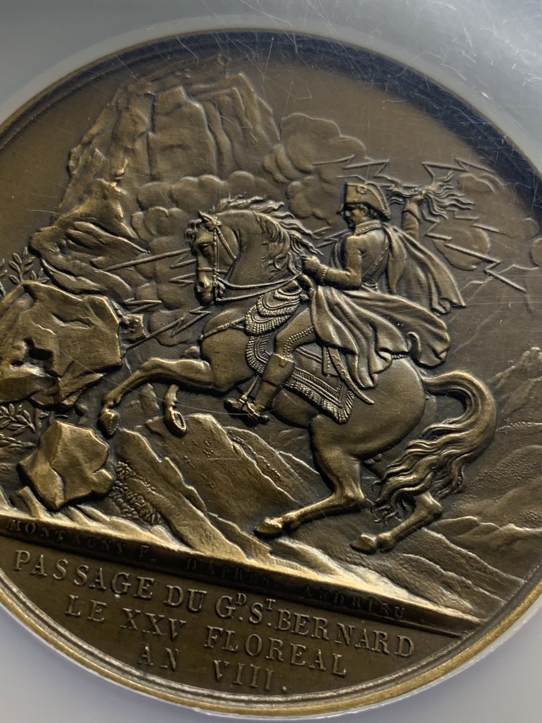 《竞宝斋》中天佳节（端午节特拍）6月12日-周日-第64场 NGC MS62 法国1800年拿破仑一世马伦哥战役纪念大铜章 N大盒封装 精美大气 经典品种