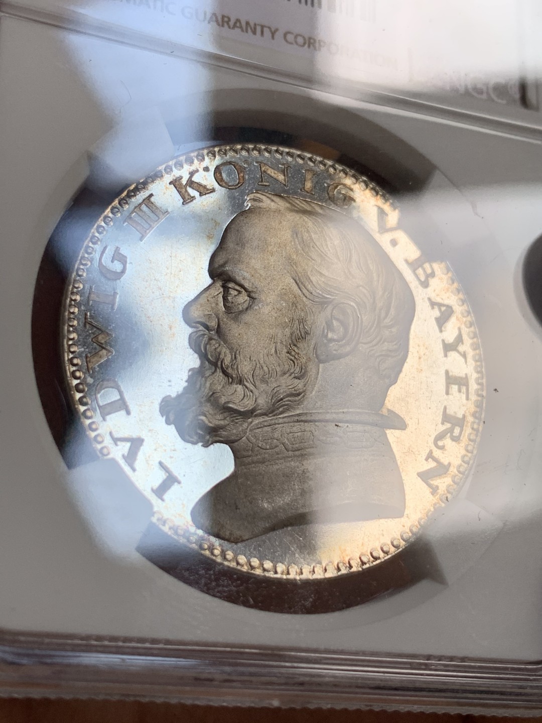 《竞宝斋》中天佳节（端午节特拍）6月12日-周日-第64场 冠军分 NGC-PF64 德国巴伐利亚 1913年 路德维希 5马克 镀银 样币 顶级藏品