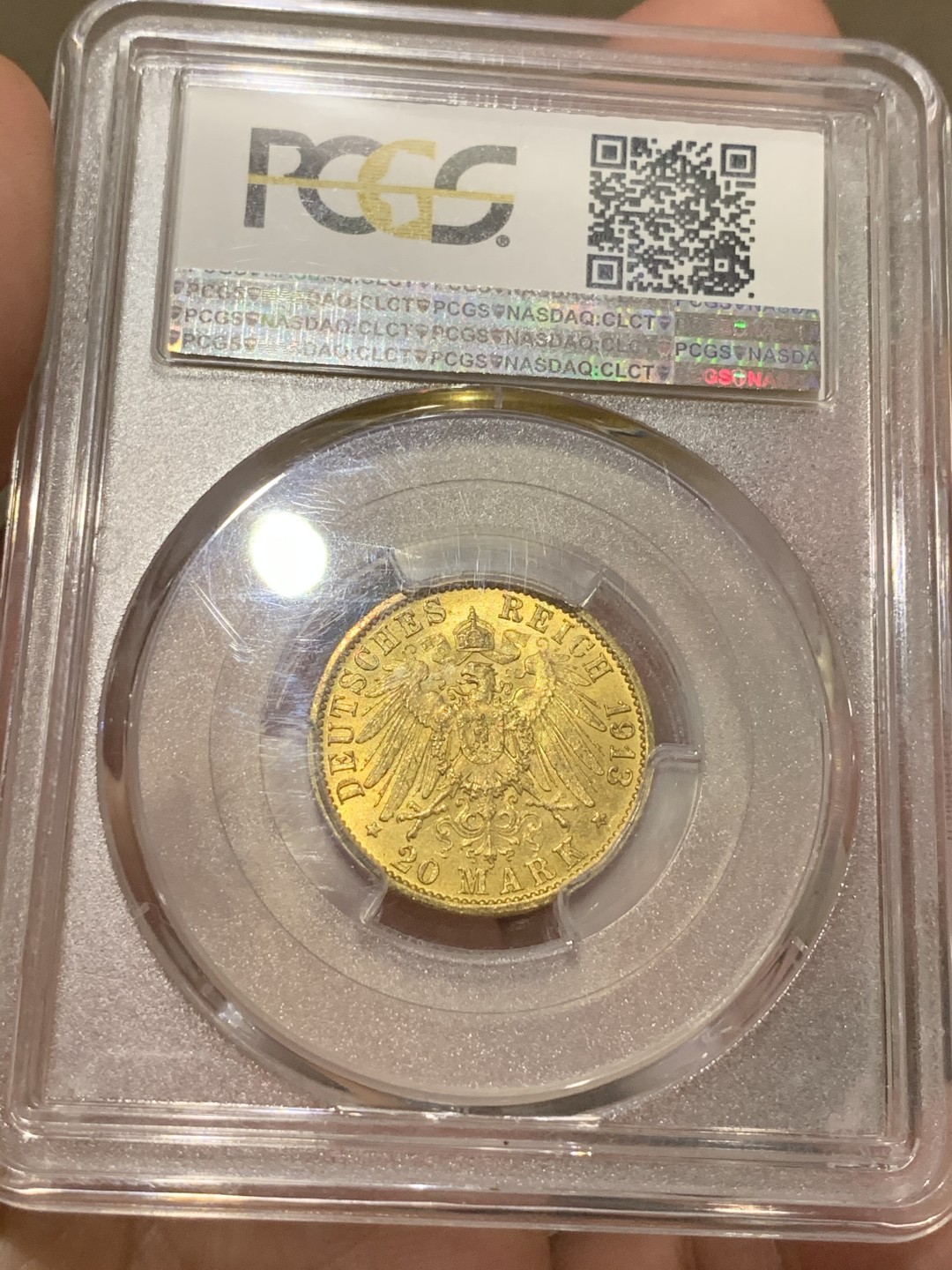 《竞宝斋》中天佳节（端午节特拍）6月12日-周日-第64场 PCGS MS64 德国 1913年 普鲁士 20马克 金币  高分好细节