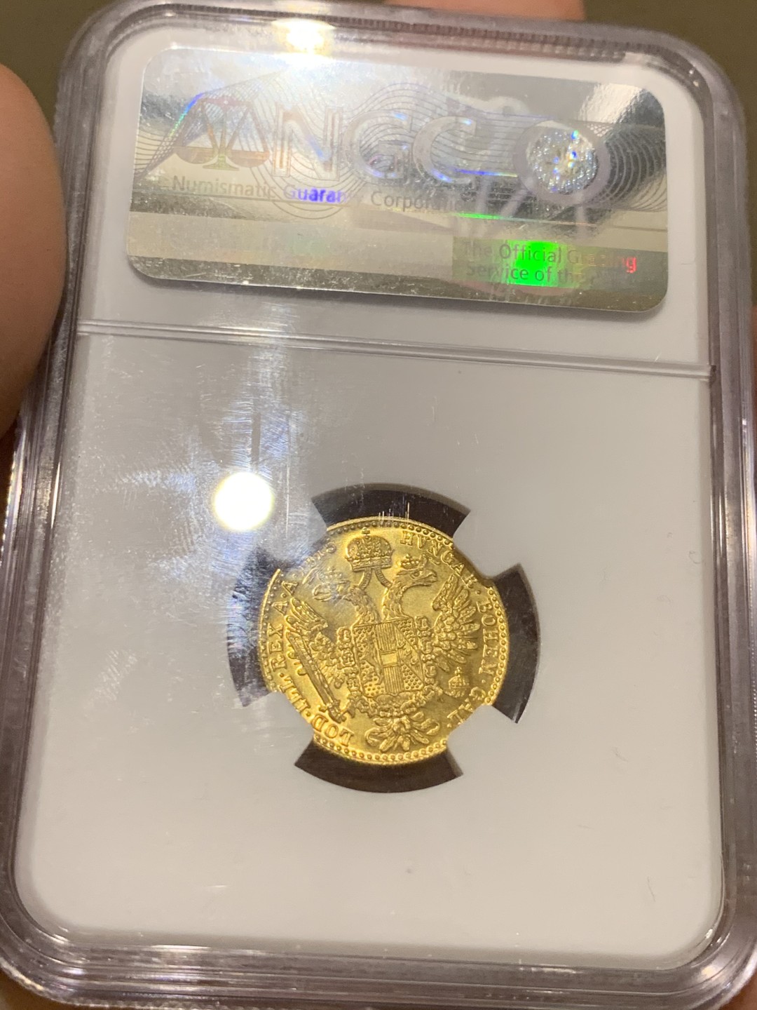 《竞宝斋》中天佳节（端午节特拍）6月12日-周日-第64场 NGC MS67 奥地利 1915年 弗朗茨一世1杜卡特金币 3.49克 986高纯度金 强镜面效果 铸币工艺明显高于1892年贸易金 该枚金币首年为1901年 1915年为该金币后铸年份同时也为该金币的关门年份