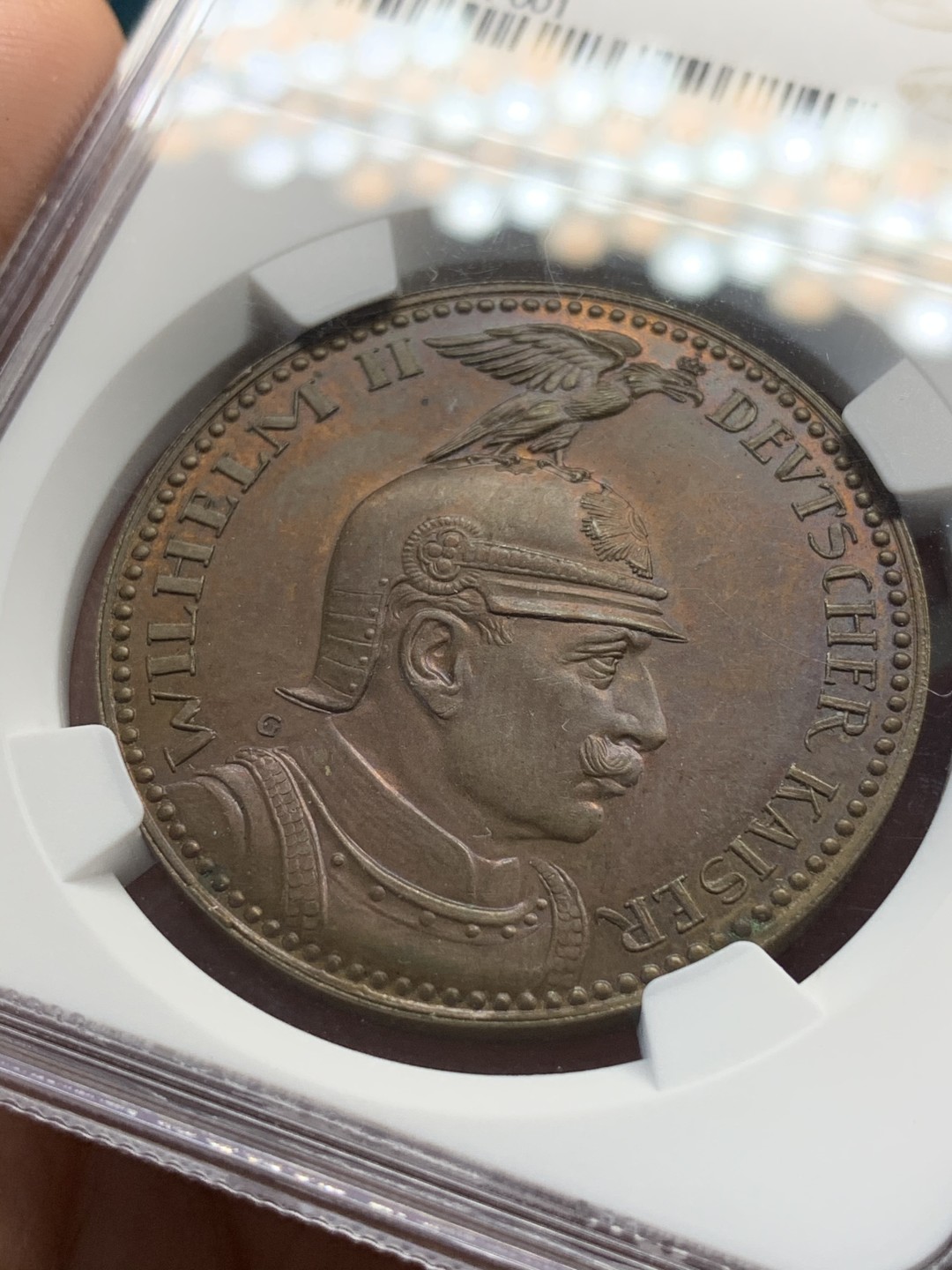 《竞宝斋》中天佳节（端午节特拍）6月12日-周日-第64场 NGC-PF63BN 德国普鲁士 1913年 威廉二世 5马克精制样币 卡尔哥茨作品 还保持有铜光