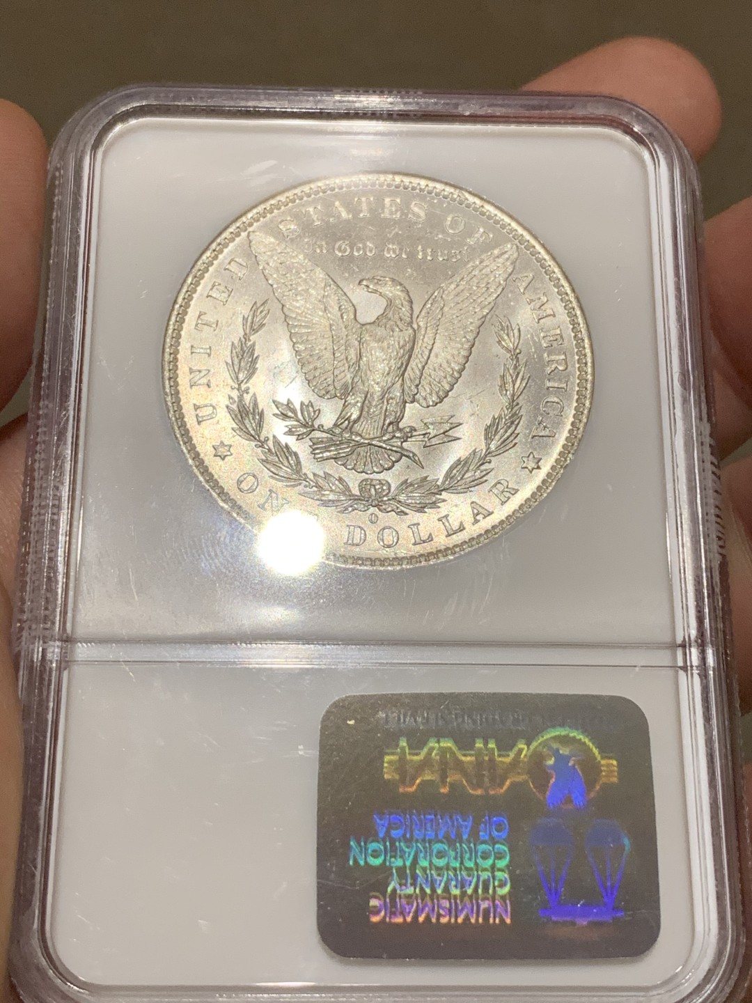 《竞宝斋》中天佳节（端午节特拍）6月12日-周日-第64场 NGC-MS65 美国1883 O版摩根 光度很不错 凝霜白净 老盒保存的这么好不容易