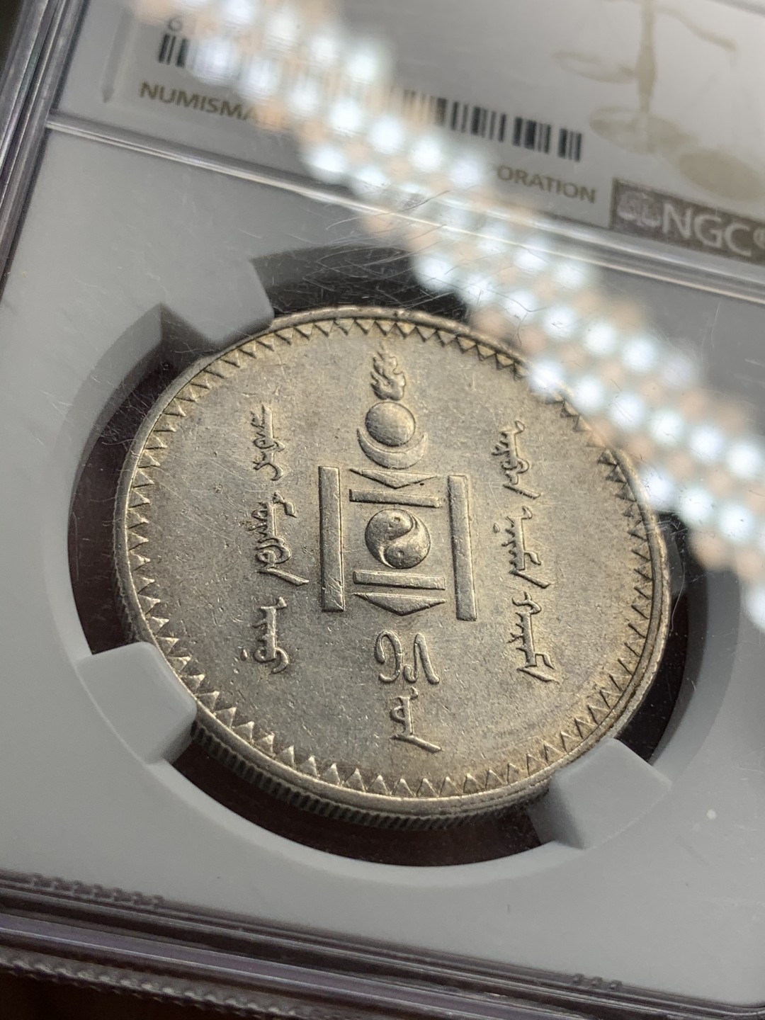 《竞宝斋》中天佳节（端午节特拍）6月12日-周日-第64场 NGC MS61 蒙古1925年一图格里克银币 主币 淡彩包浆 底板 细节都非常的不错