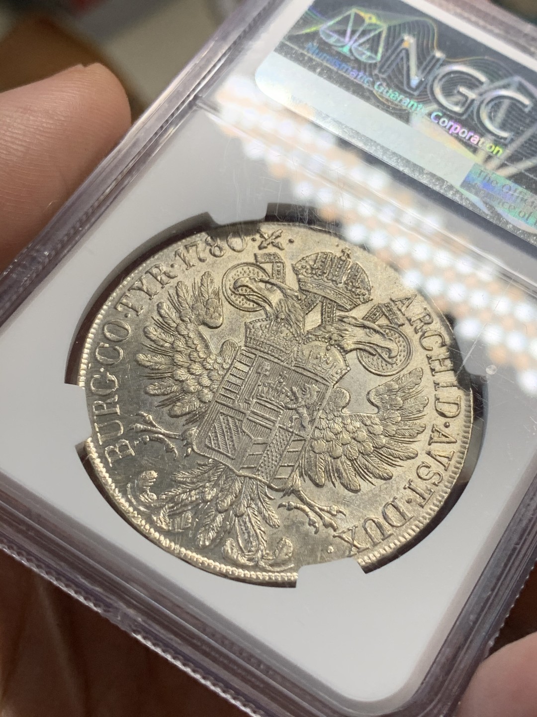 《竞宝斋》中天佳节（端午节特拍）6月12日-周日-第64场 NGC UNC评级 奥地利 1780年原铸大奶妈 米兰版 发行时间在1815-1828年 目录编号36a