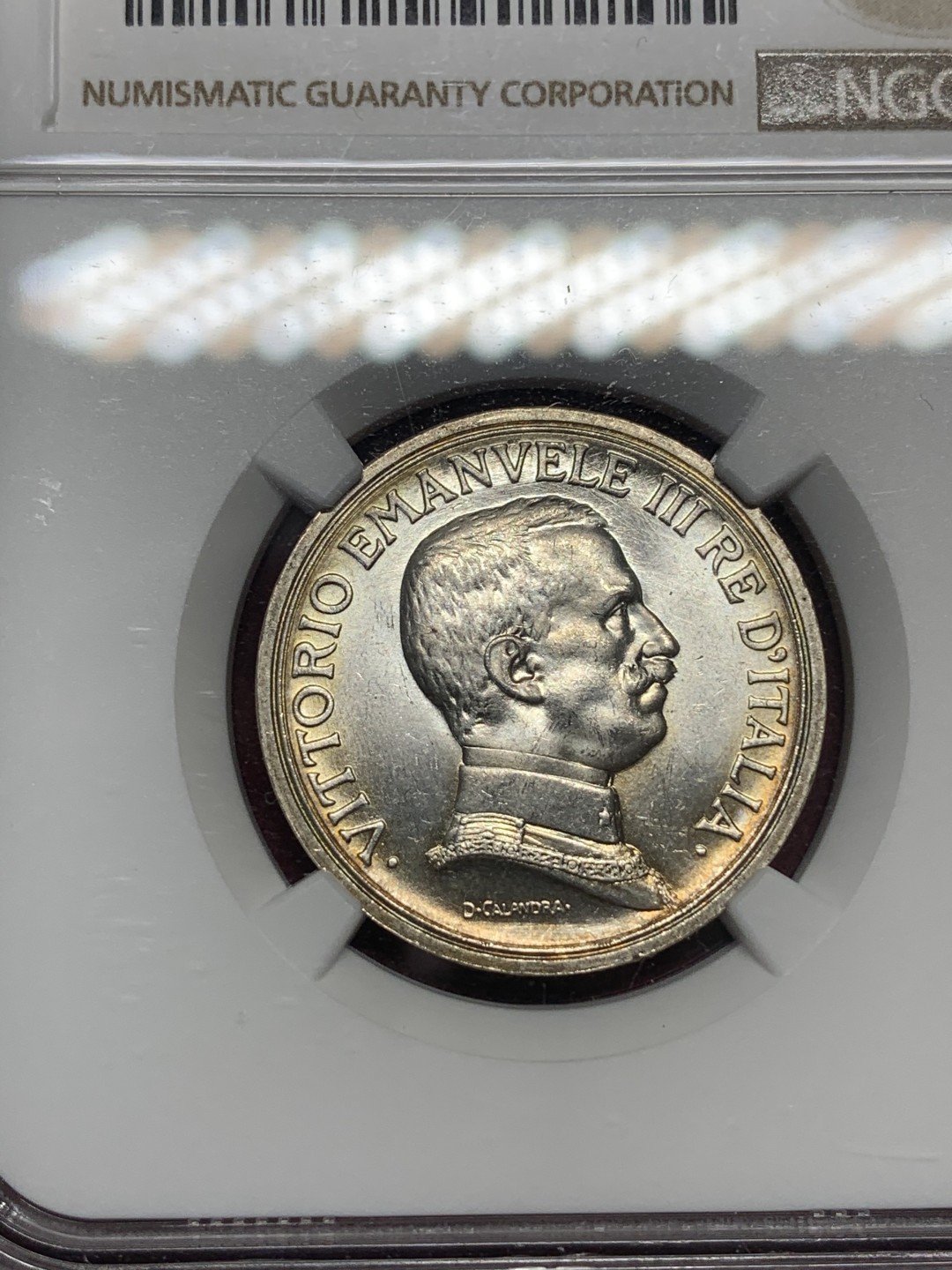 《竞宝斋》中天佳节（端午节特拍）6月12日-周日-第64场 NGC-MS64 意大利 1916R 2里拉银币 胜利女神马车女神 背面细节完好清晰 顶级品相！可以收藏