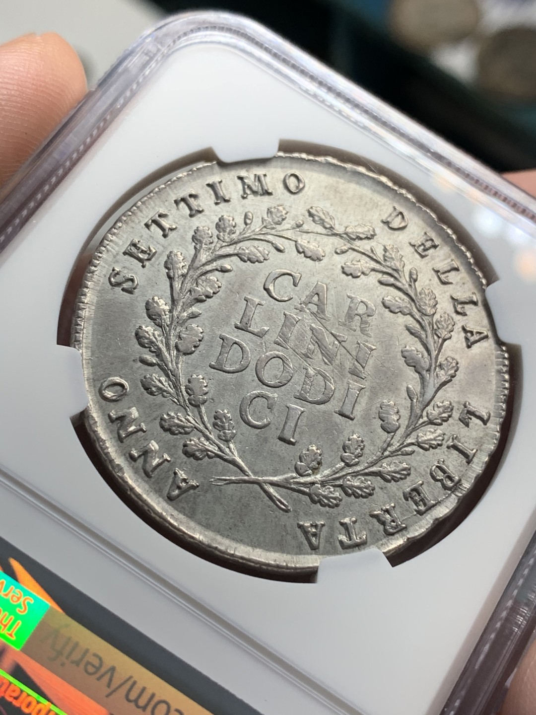 《竞宝斋》中天佳节（端午节特拍）6月12日-周日-第64场 NGC-AU58 1799年那不勒斯共和国12Carlini银币 同比状态极佳 暴涨罕见品种 最近一场MDC拍卖MS62分10000欧元落槌 含佣金约8.5W