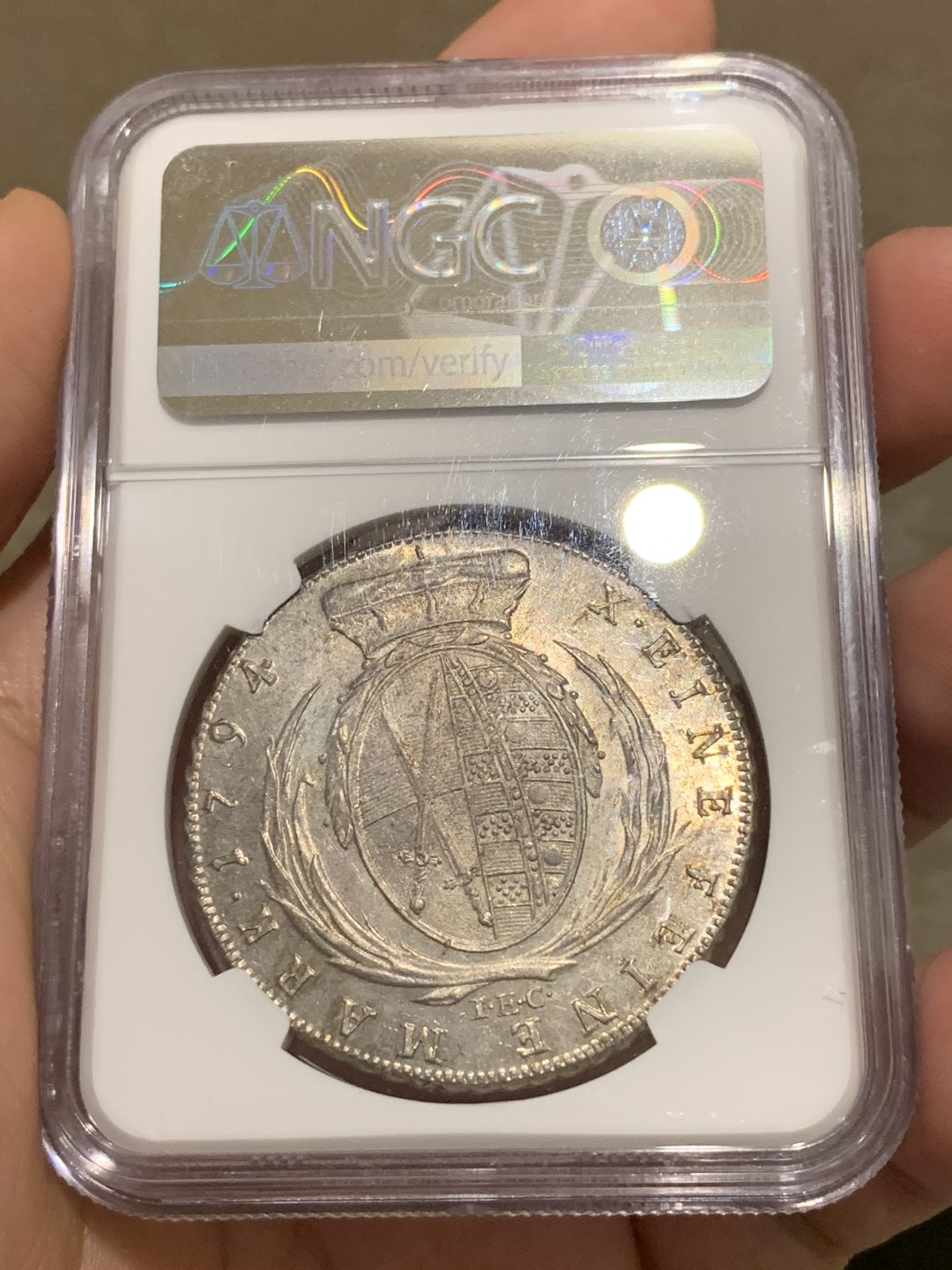 《竞宝斋》中天佳节（端午节特拍）6月12日-周日-第64场 NGC 唯一冠军 德国 1794年IEC版 萨克森泰勒大银币 底板凝霜 深打状态 鳞状纹饰清晰 没有同款弱打偏打减重痕迹等问题，值得拥有