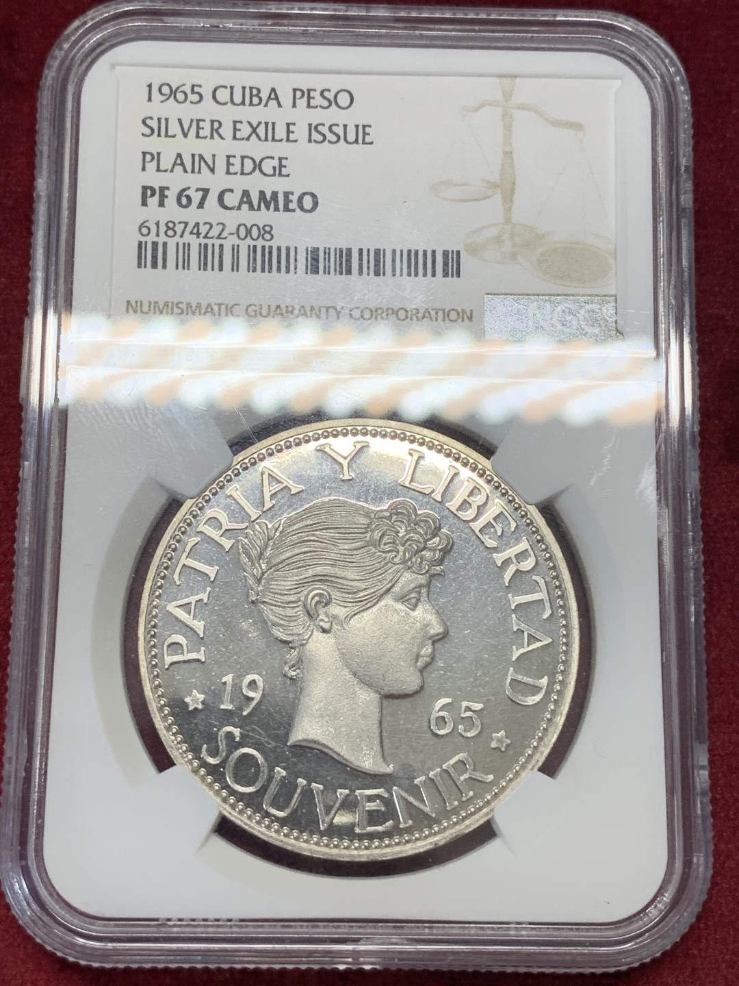 《竞宝斋》中天佳节（端午节特拍）6月12日-周日-第64场 NGC PF67CAMEO 古巴1965年女神流亡政府现代币大名誉品