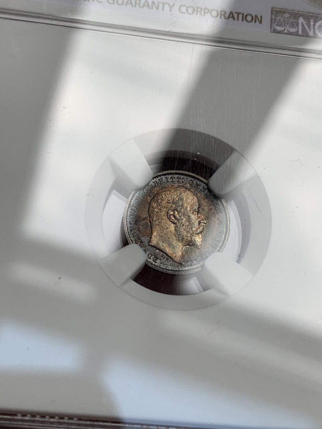 《竞宝斋》中天佳节（端午节特拍）6月12日-周日-第64场 NGC MS63-64 英国 1906年 爱七 灌足节 银币一套4枚，黑五彩包浆 整齐划一 状态均匀 不多见的年份 PL感十足 值得收藏