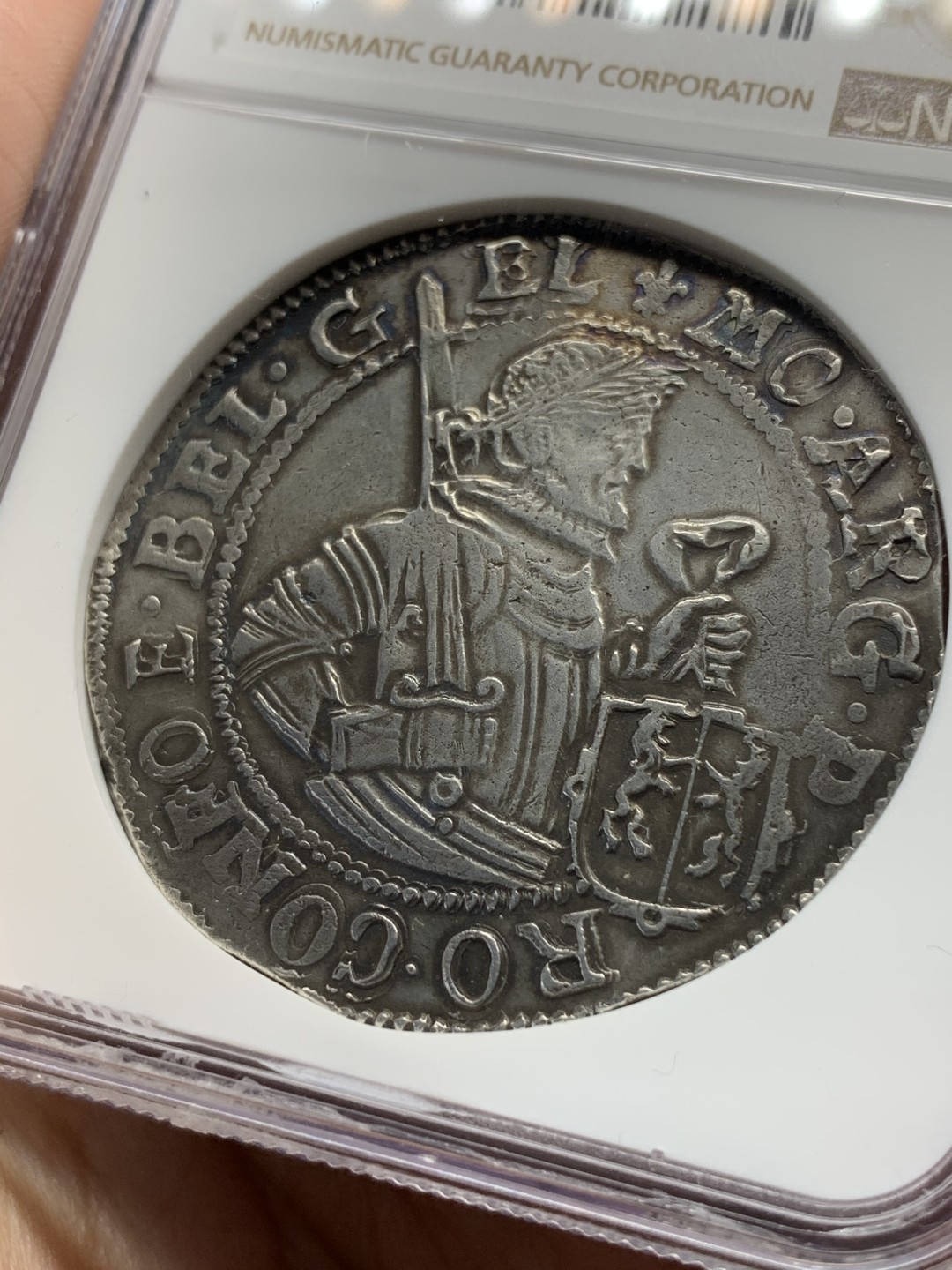 《竞宝斋》中天佳节（端午节特拍）6月12日-周日-第64场 NGC-XF 荷兰 1651年 武士持剑和荷兰省盾牌 杜卡特大银币 比晚期的那几个品种都稀少很多