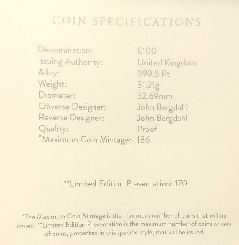 2022年英国白金朱比利piefort proof白金货币