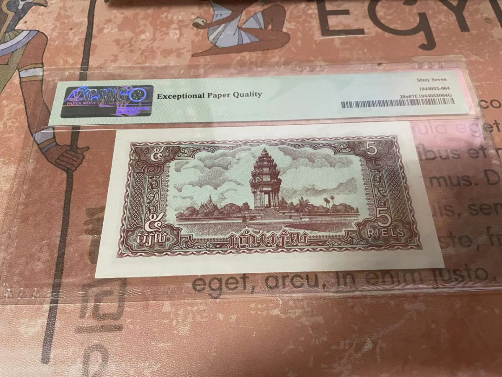 【Blue Auction】✨世界纸币精拍第192期——大蚂蚁&大胡子 柬埔寨 1979年5瑞尔 PMG67EPQ  高分