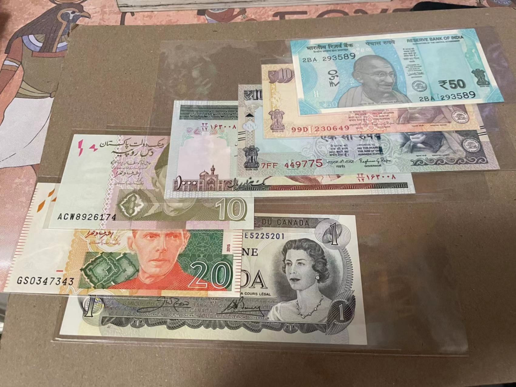 【Blue Auction】✨世界纸币精拍第192期——大蚂蚁&大胡子 【一组7张】印度、巴基斯坦、加拿大纸币一组 全新UNC