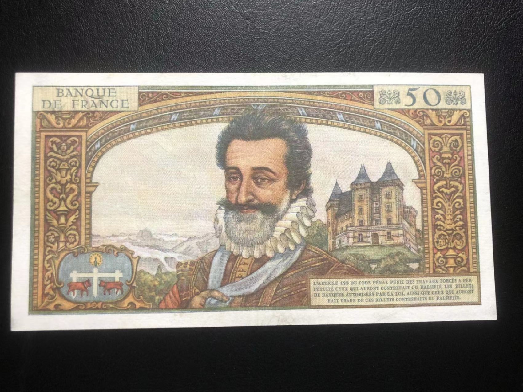 【Blue Auction】✨世界纸币精拍第192期——大蚂蚁&大胡子 法国 1960年50新法郎 亨利四世 AU品相 精美