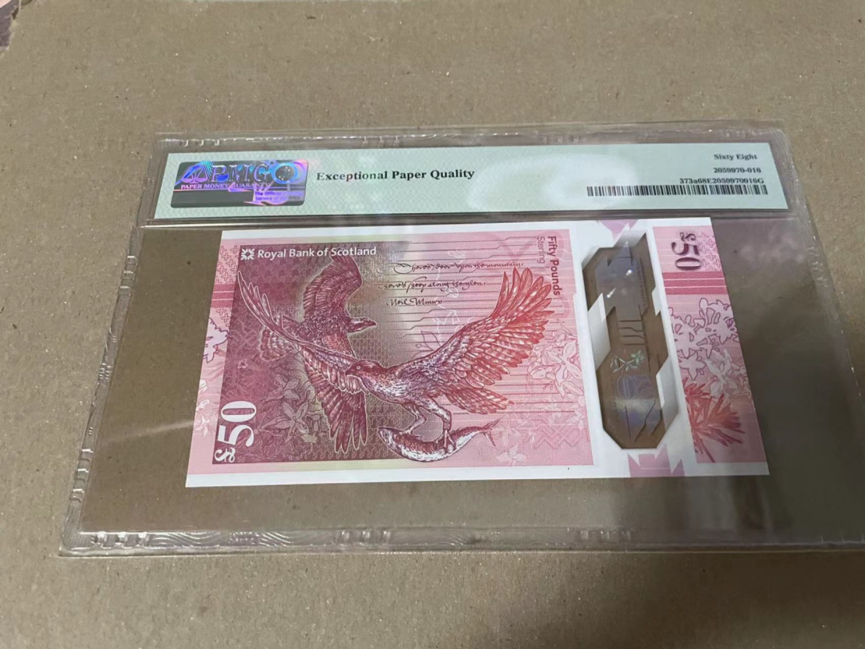 【Blue Auction】✨世界纸币精拍第192期——大蚂蚁&大胡子 【AA冠无47高分】苏格兰 2020年50镑 PMG68EPQ