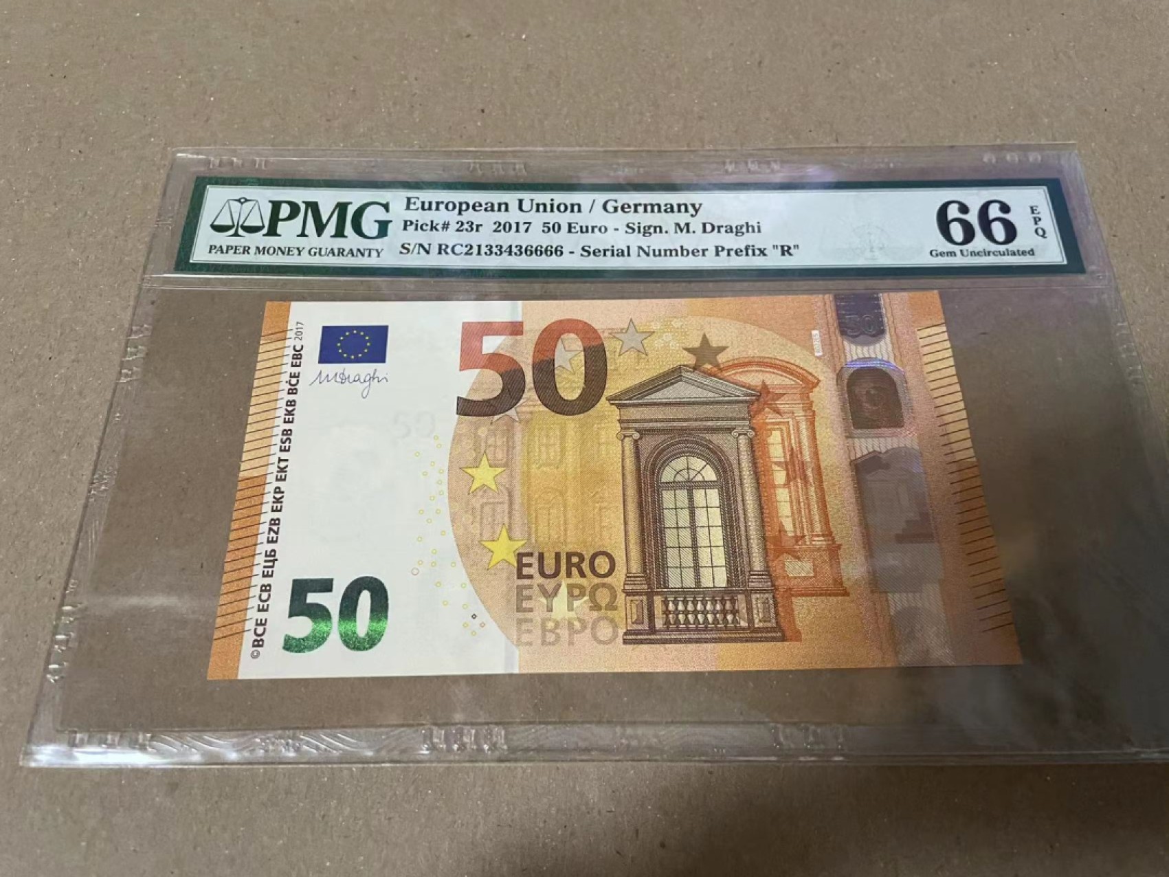 【Blue Auction】✨世界纸币精拍第192期——大蚂蚁&大胡子 【6666狮子号】欧盟 2017年50欧元 PMG66EPQ