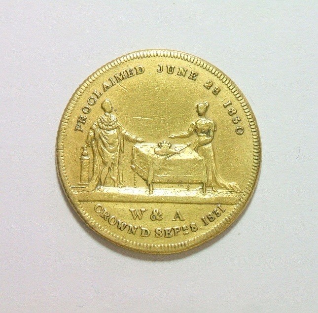 英国1831年 威廉四世继位登基英国国王纪念铜章 30MM