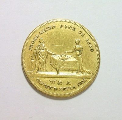 英国1831年 威廉四世继位登基英国国王纪念铜章 30MM - 英国1831年 威廉四世继位登基英国国王纪念铜章 30MM