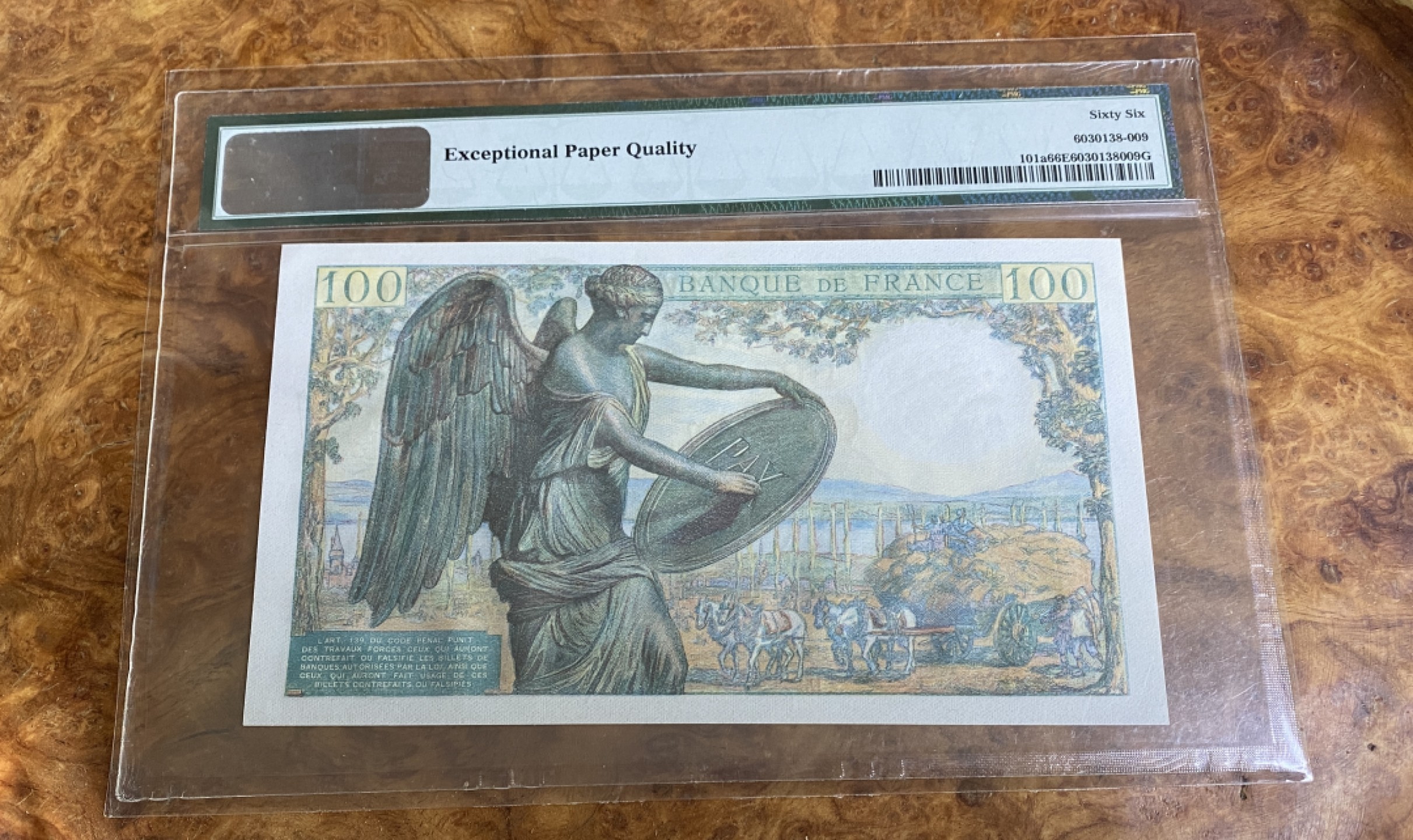 Chase Auction 第13期 - - 中外纸币、民国钞联拍！ 1942年法国100法郎，PMG66分，笛卡尔头像！