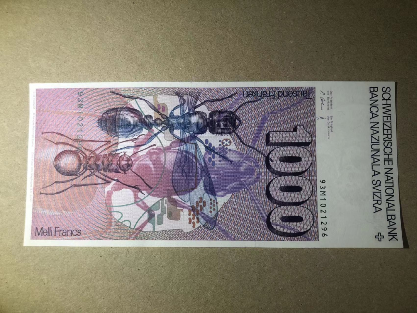 【Blue Auction】✨世界纸币精拍第192期——大蚂蚁&大胡子 【无47】瑞士 1993年1000法郎 经典大蚂蚁 全新UNC