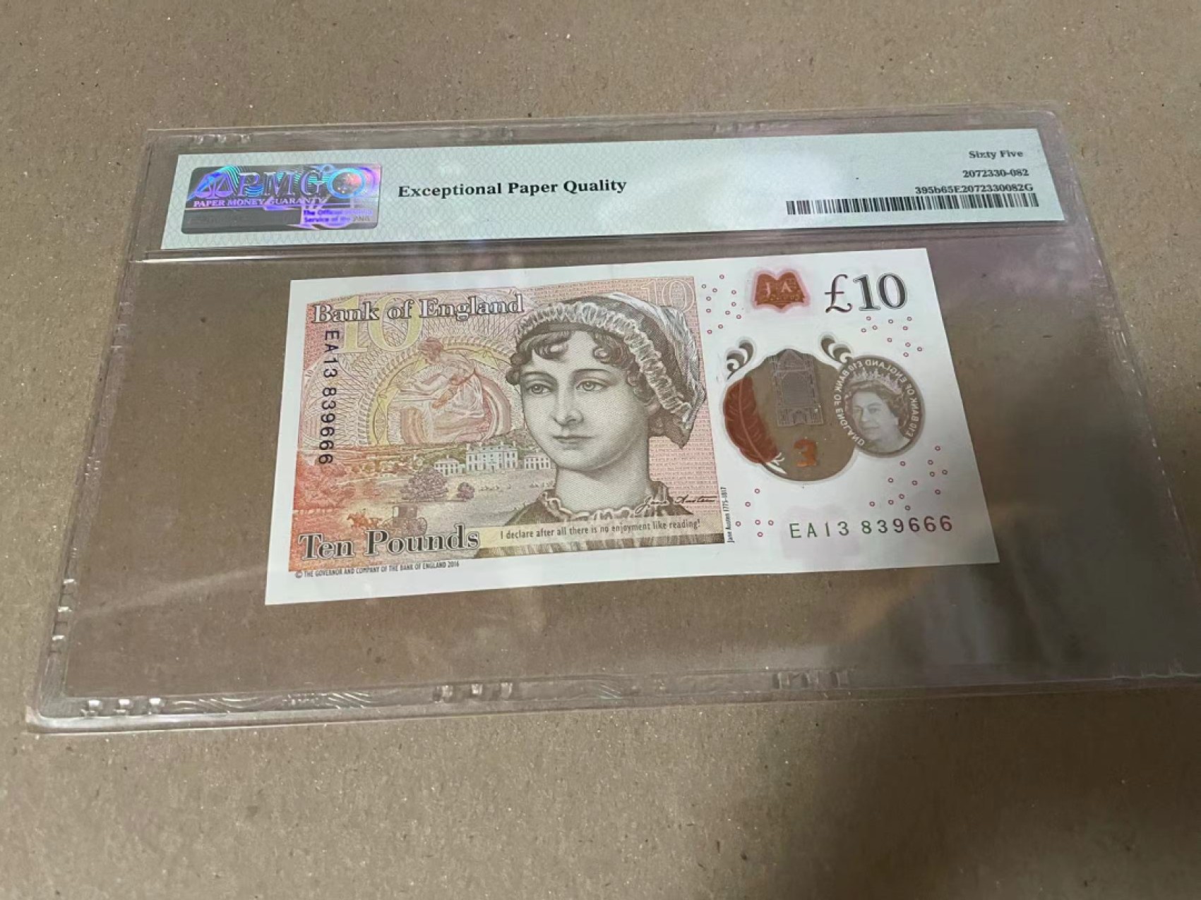 【Blue Auction】✨世界纸币精拍第192期——大蚂蚁&大胡子 【666豹子号】英国 2016年10镑 PMG65EPQ 