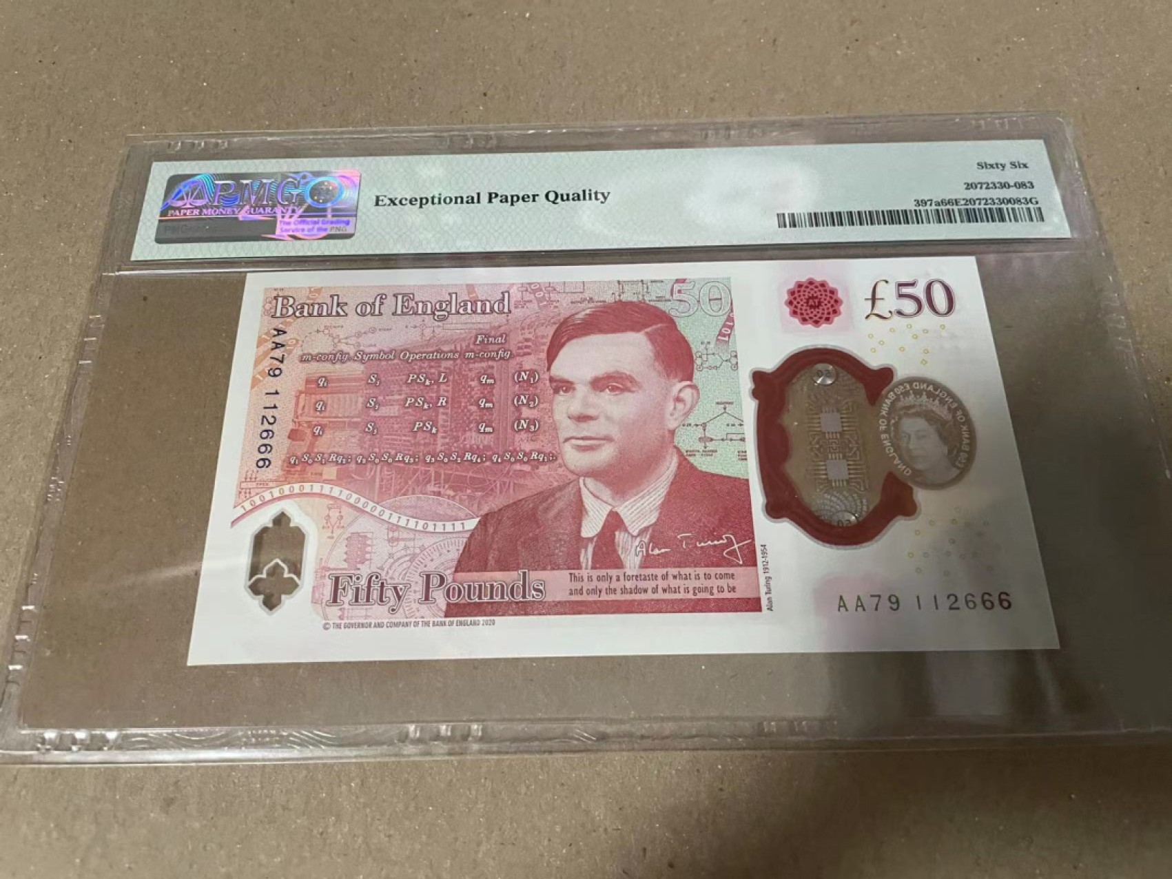 【Blue Auction】✨世界纸币精拍第192期——大蚂蚁&大胡子 【666豹子号】英国 2020年50镑 PMG66EPQ 