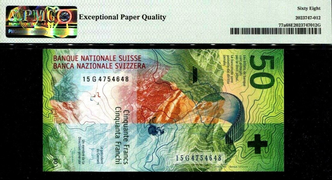 【Blue Auction】✨世界纸币精拍第192期——大蚂蚁&大胡子 瑞士 2015年50法郎 PMG68EPQ 超高分