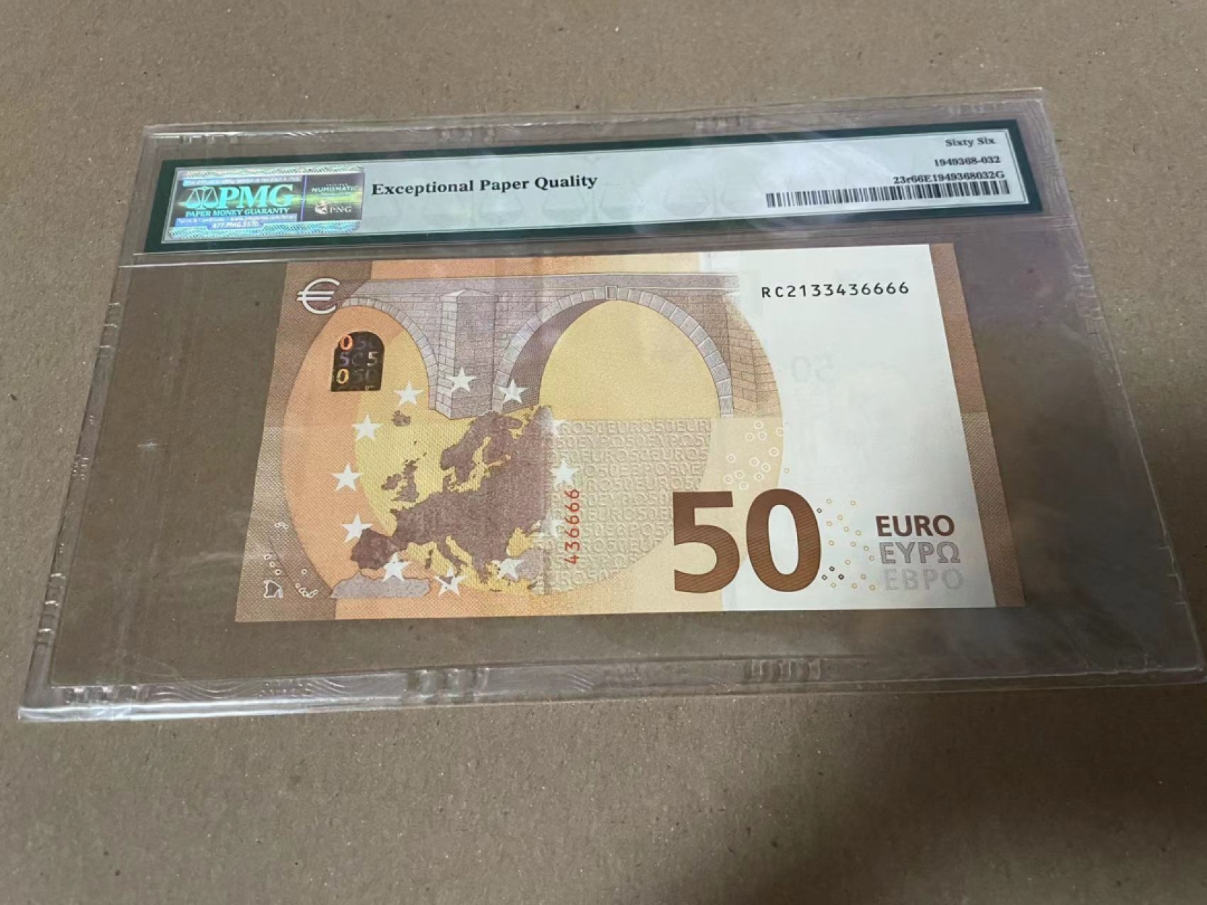 【Blue Auction】✨世界纸币精拍第192期——大蚂蚁&大胡子 【6666狮子号】欧盟 2017年50欧元 PMG66EPQ