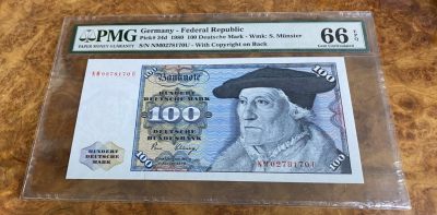 Chase Auction 第13期 - - 中外纸币、民国钞联拍！ - 1980年德国100马克，PMG66分！