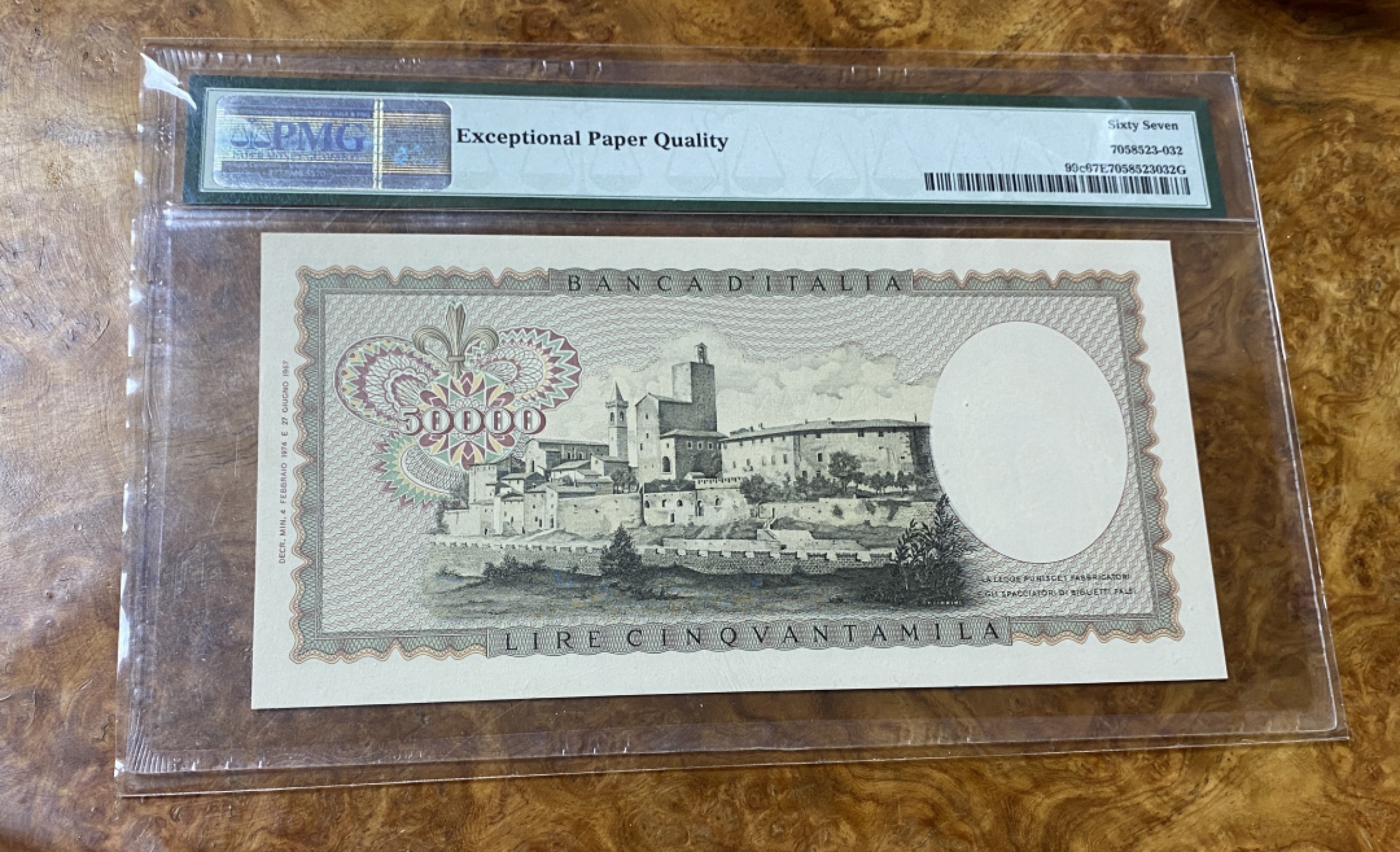 Chase Auction 第13期 - - 中外纸币、民国钞联拍！ 1972年意大利50000里拉，PMG67分，名誉品达芬奇！