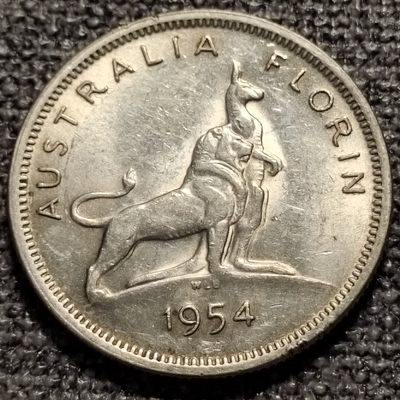 0起1加-纯粹捡漏拍-89场包邮场 - 澳大利亚1954年1佛罗林银币