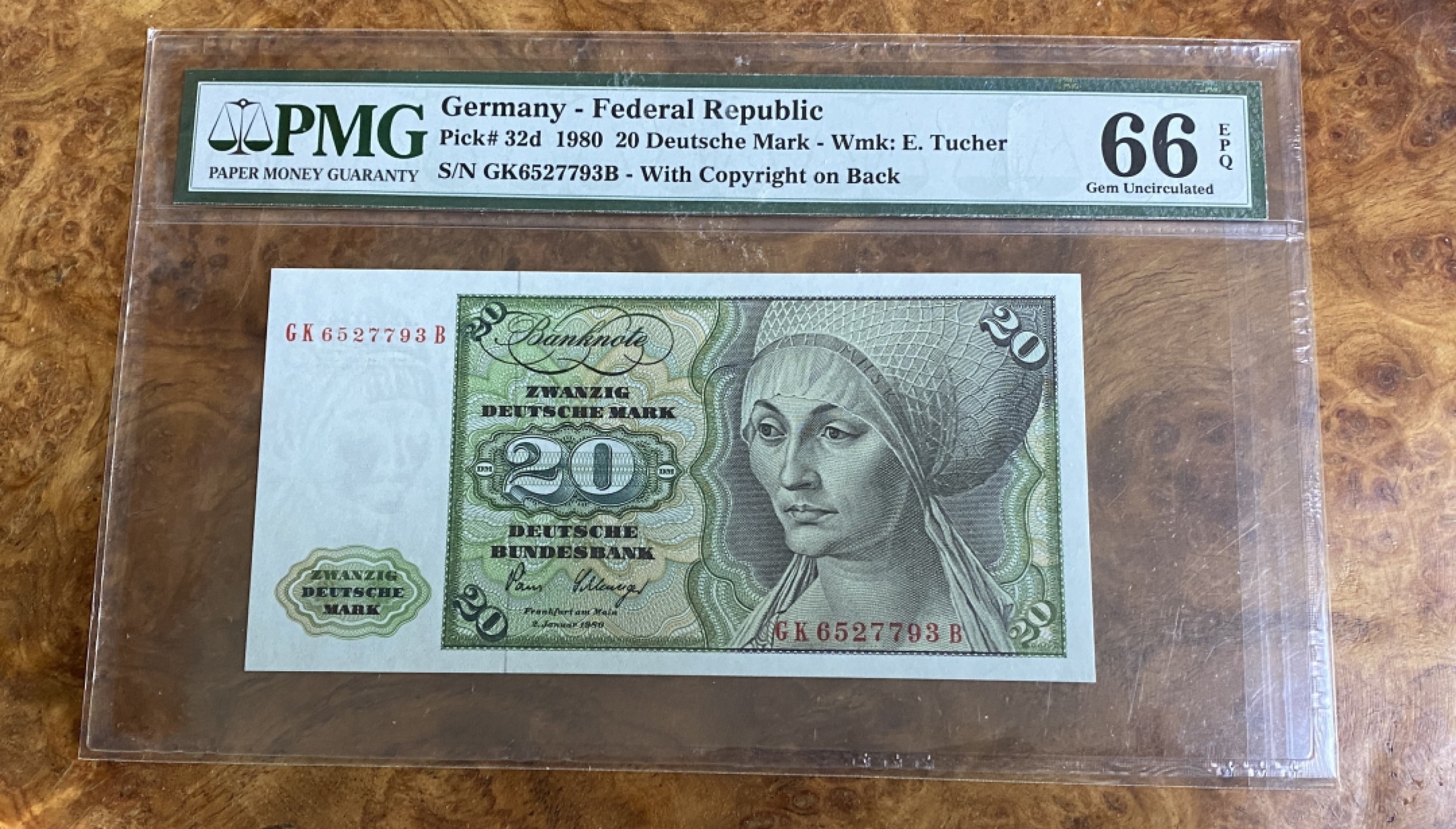 Chase Auction 第13期 - - 中外纸币、民国钞联拍！ 1980年德国20马克，PMG66分！