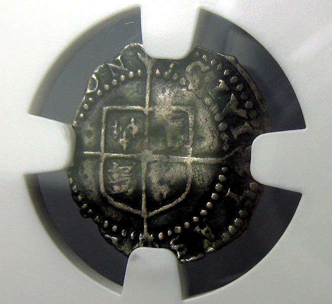 NGC-VF英国钱币,罕见1600年伊丽莎白一世1便士银币