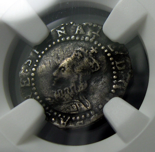 NGC-VF英国钱币,罕见1600年伊丽莎白一世1便士银币