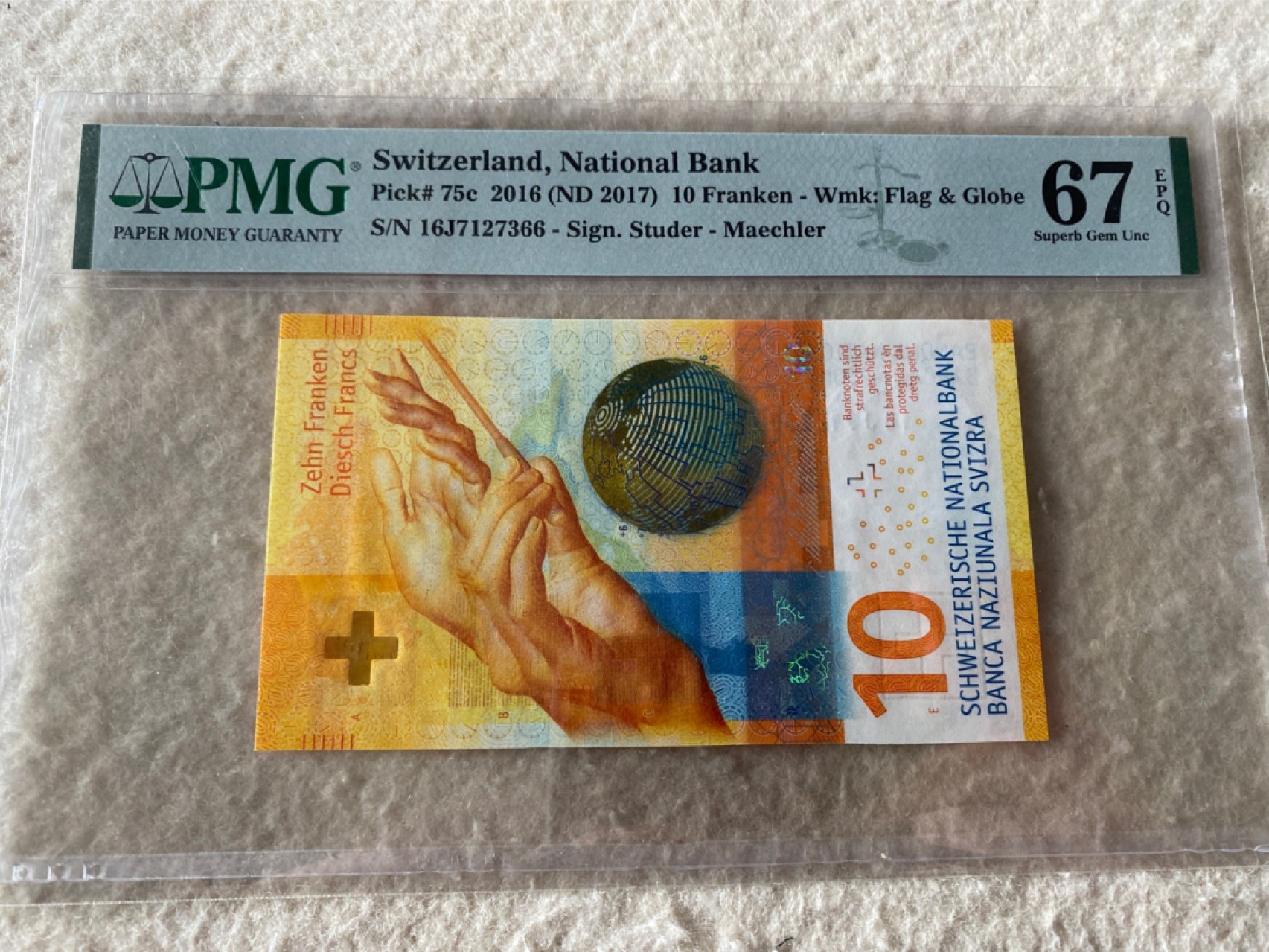 收藏联盟Quantum Auction第167期拍卖 今晚开拍 欢迎参与关注哦 2017年瑞士10法郎 PMG67E