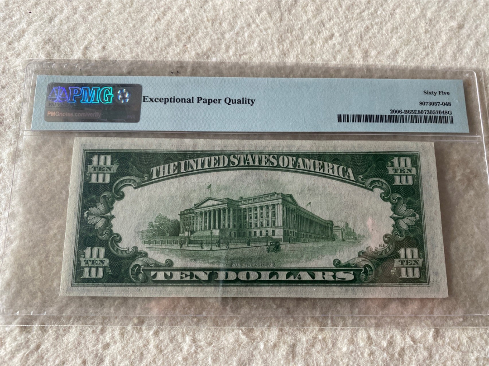 收藏联盟Quantum Auction第167期拍卖 今晚开拍 欢迎参与关注哦 1934年A版10美元 PMG65E