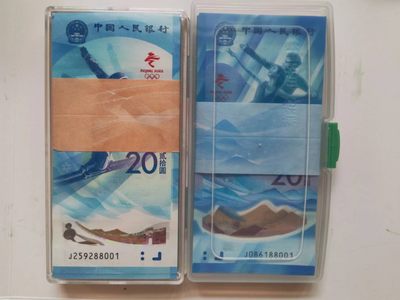 【华誉王者】2035期拍卖 - 冬奥钞对刀尾五同对子身  滑雪钞无347，冰钞倒置号 J259288001-100 J086188001-100