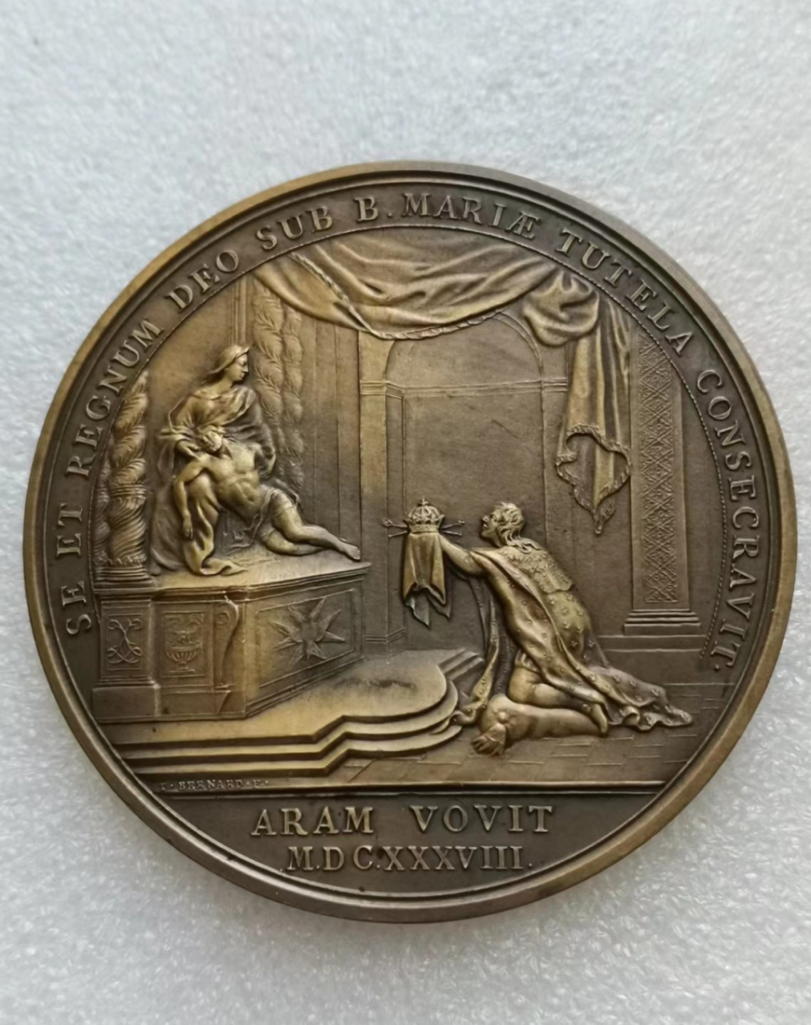 瓶子🏺第43期拍卖会 法国1638年路易十三卫冕大铜章（20世纪初后铸）